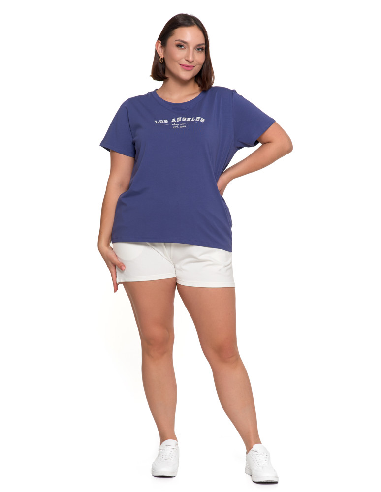 Koszulki i T-shirty - T-shirt damski bawełniany klasyczny z napisem NIEBIESKI - produkt moraj.pl 6