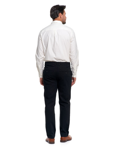 Spodnie męskie - Męskie spodnie chinos bawełniane z prostą nogawką CZARNY - produkt 3