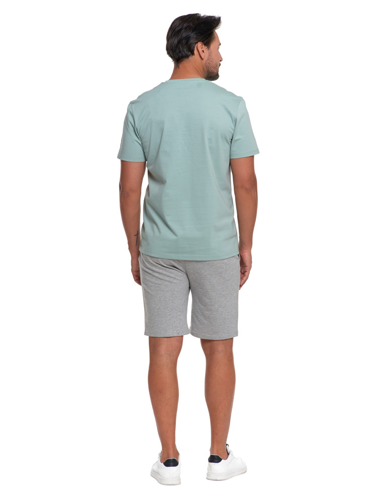 Koszulki i Tank Topy - T-shirt męski bawełniany bez bocznych szwów ZIELONY - produkt moraj.pl 5