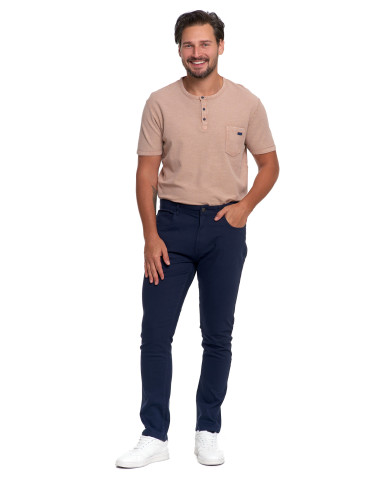 Spodnie męskie - Męskie spodnie chino GRANATOWY - produkt 5