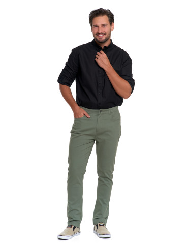 Spodnie męskie - Męskie spodnie chino ZIELONY - produkt 2