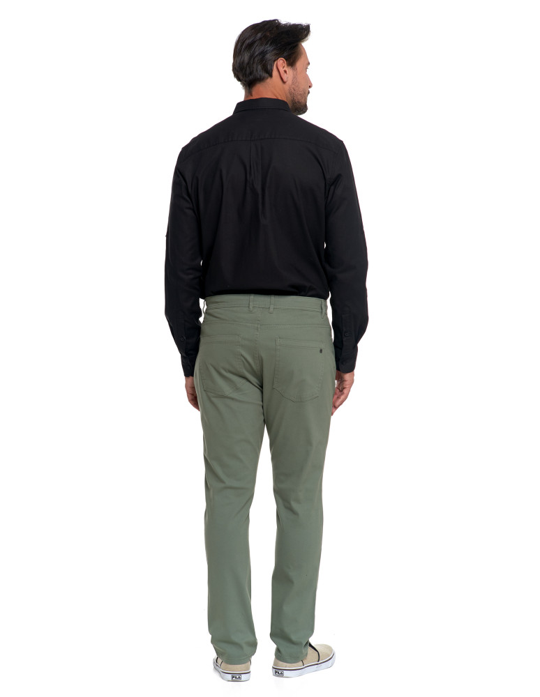 Spodnie męskie - Męskie spodnie chino ZIELONY - produkt moraj.pl 3