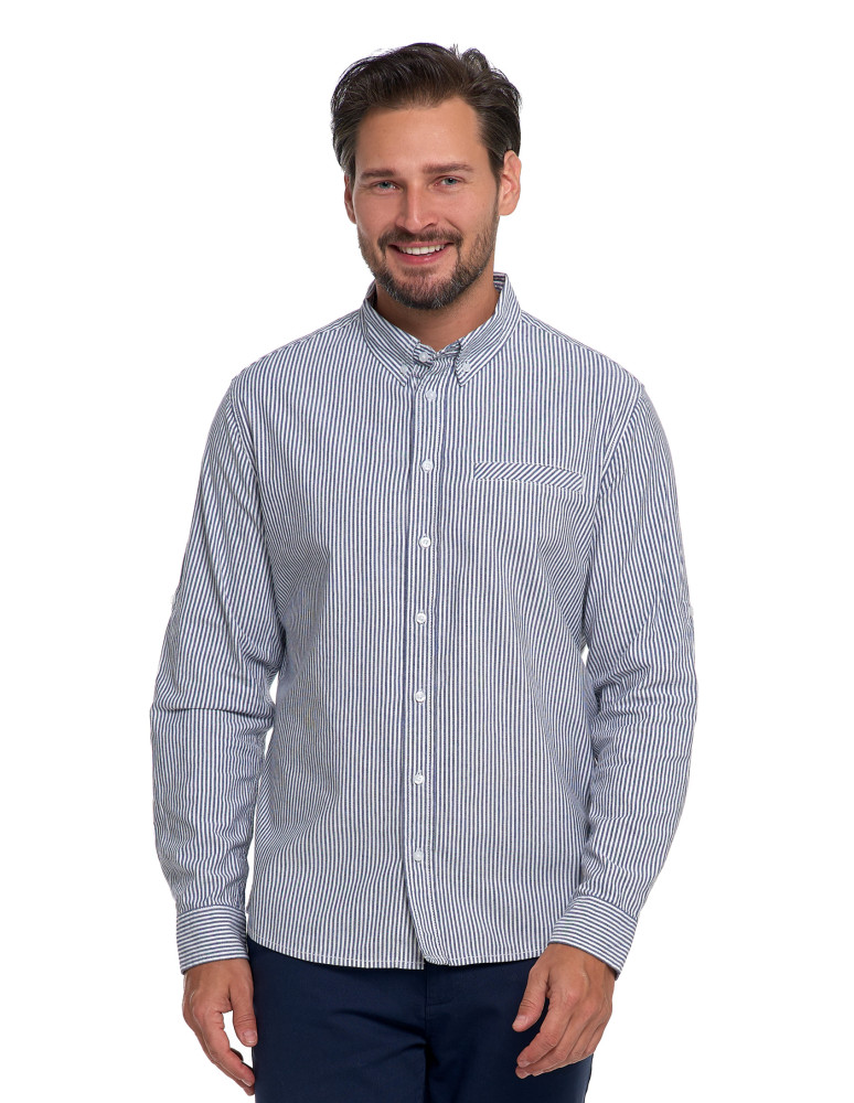 Koszulki i Tank Topy - Męska koszula w paski z długim rękawem WZÓR - produkt moraj.pl 2