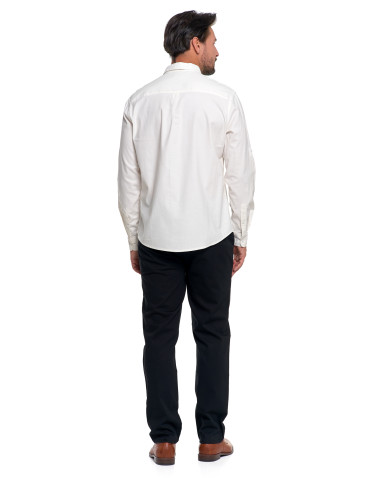 Koszulki i Tank Topy - Męska koszula bawełniana z długim rękawem BIAŁY - produkt 3