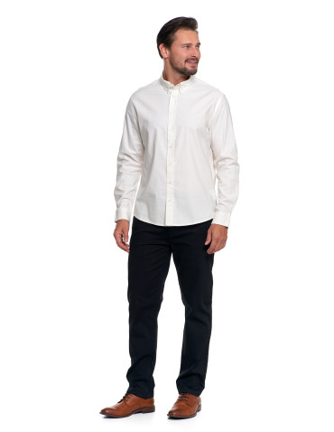 Koszulki i Tank Topy - Męska koszula bawełniana z długim rękawem BIAŁY - produkt 5