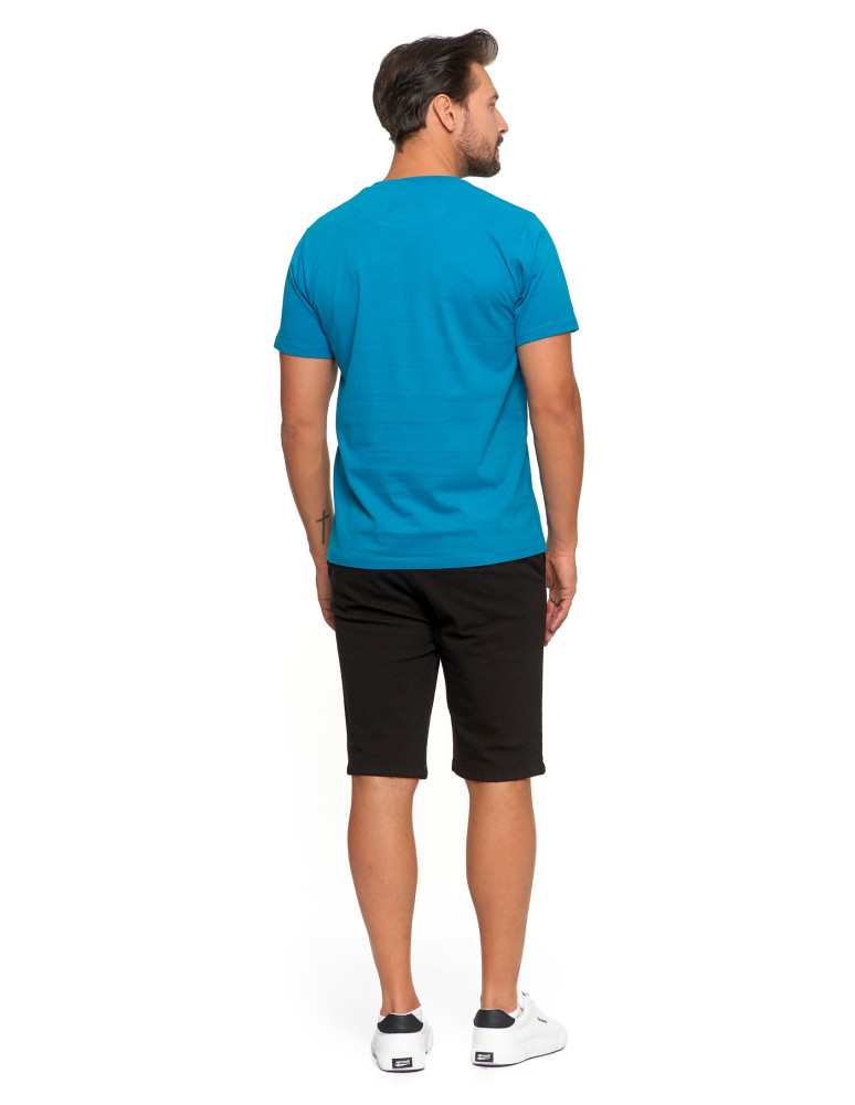 Koszulki i Tank Topy - T-shirt męski bawełniany z marynistycznym motywem TURKUSOWY - produkt moraj.pl 3