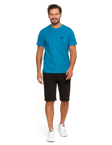 Koszulki i Tank Topy - T-shirt męski bawełniany z marynistycznym motywem TURKUSOWY - produkt 4