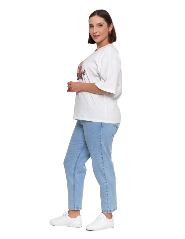 T-shirt damski oversize z nadrukiem  - produkt 2