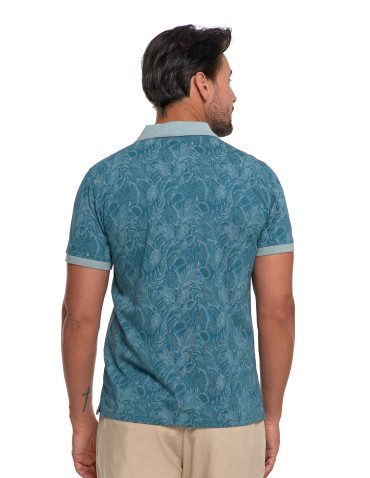 Koszulka polo męska bawełniana wzorzysta  - produkt 2