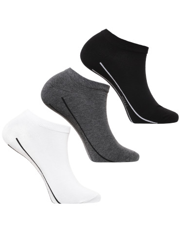 Męskie stopki sportowe z kontrastowym detale 3-pak