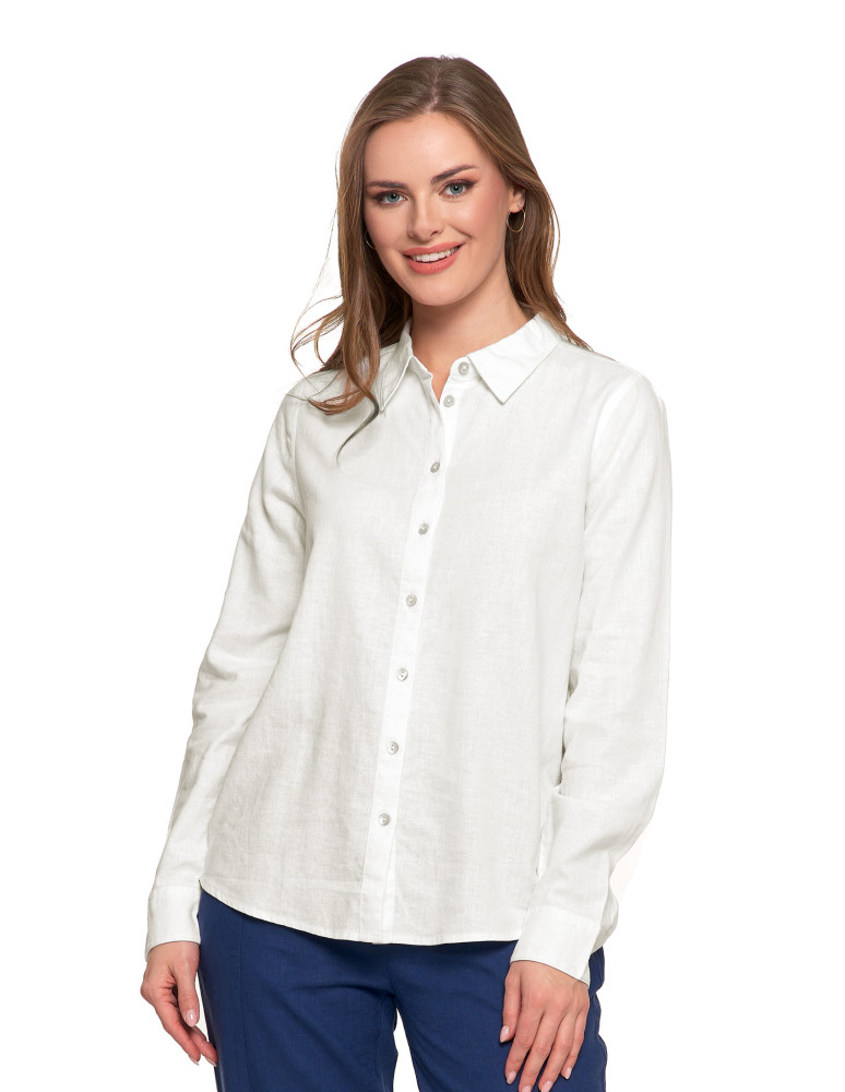 Damska koszula lniana BIAŁY