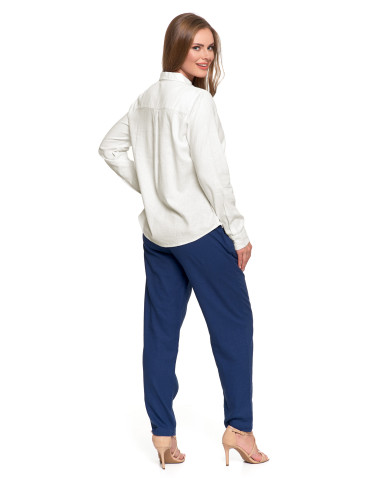 Bluzki i koszule - Damska koszula lniana BIAŁY - produkt 9