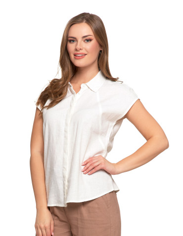 Damska bluzka z lnu koszulowa  - produkt 2