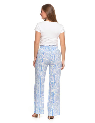 Spodnie damskie - Spodnie damskie z szerokimi nogawkami NIEBIESKI - produkt 4