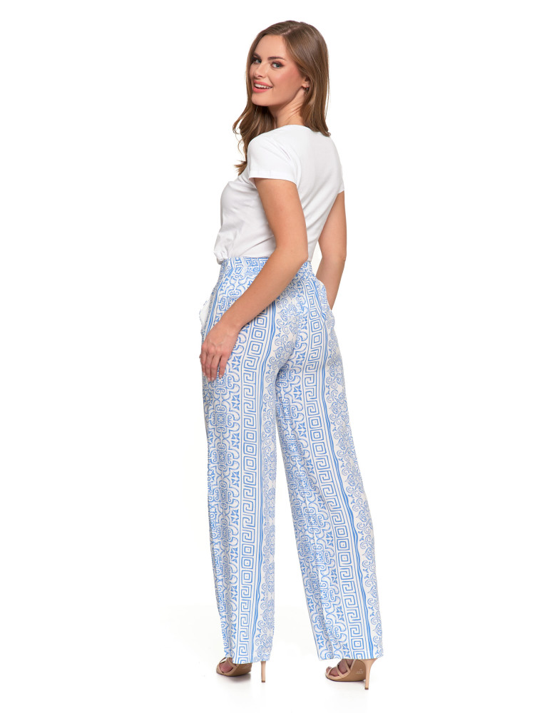 Spodnie damskie - Spodnie damskie z szerokimi nogawkami NIEBIESKI - produkt moraj.pl 5