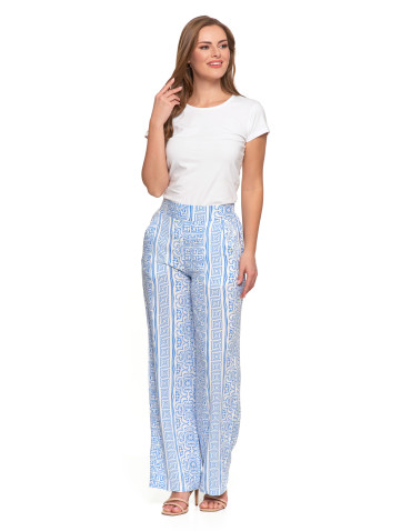 Spodnie damskie - Spodnie damskie z szerokimi nogawkami NIEBIESKI - produkt 7