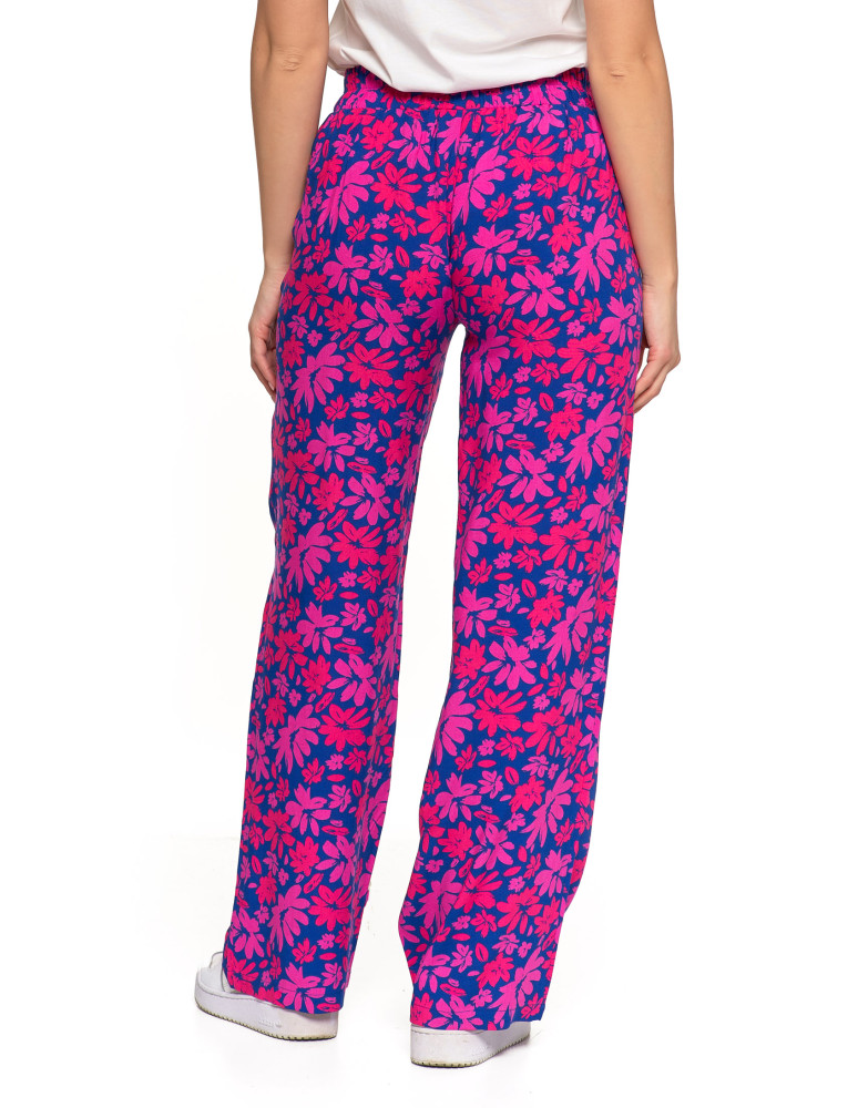 Spodnie damskie - Spodnie damskie z szerokimi nogawkami FUKSJA - produkt moraj.pl 7