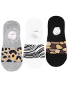 Damskie skarpetki niskie stopki w zwierzęce wzory 3-pak WIELOKOLOROWY