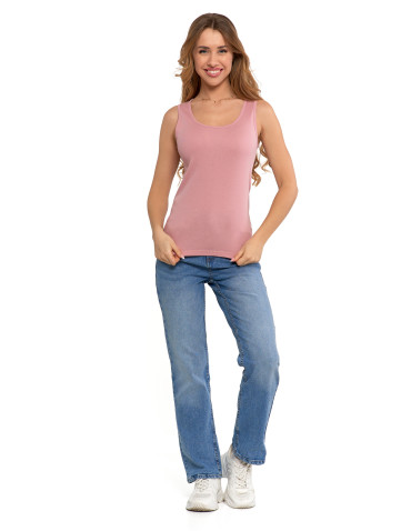 Koszulki i T-shirty - Koszulka damska na ramiączkach Tank-Top bawełniana RÓŻOWY - produkt 5