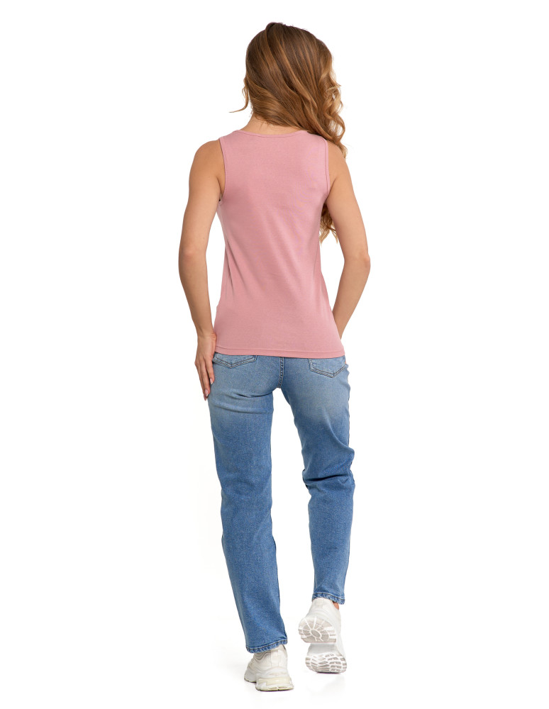 Koszulki i T-shirty - Koszulka damska na ramiączkach Tank-Top bawełniana RÓŻOWY - produkt moraj.pl 7