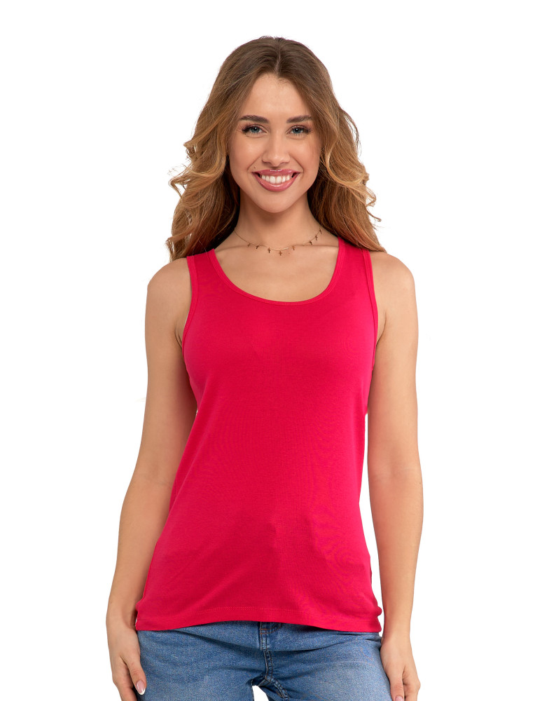 Koszulki i T-shirty - Koszulka damska na ramiączkach Tank-Top bawełniana Plus Size FUKSJA - produkt moraj.pl 1