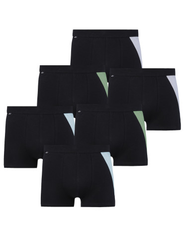 Bokserki męskie bawełniane z kontrastowym paskiem 6-pak