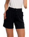 Spodenki damskie szorty wysoki stan CZARNY