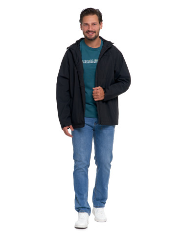 Kurtki i kamizelki - Kurtka przejściowa unisex przeciwdeszczowa CZARNY - produkt 4