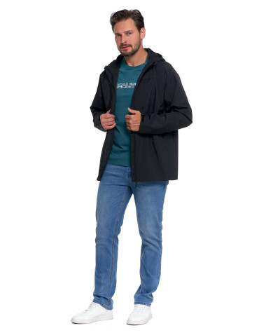 Kurtki i kamizelki - Kurtka przejściowa unisex przeciwdeszczowa CZARNY - produkt 5