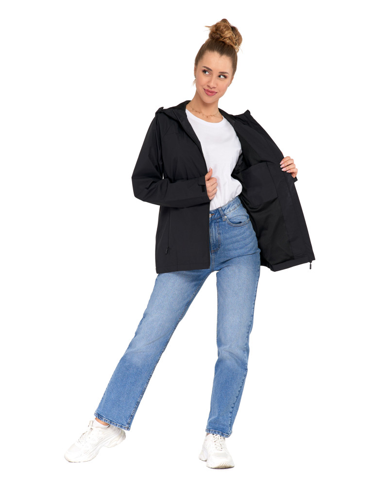 Kurtki i kamizelki - Kurtka przejściowa unisex przeciwdeszczowa CZARNY  - produkt moraj.pl 3