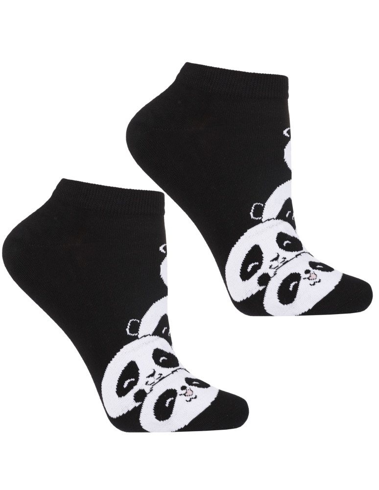 Stopki damskie - Skarpetki damskie stopki w pandę 3-pak WIELOKOLOROWY  - produkt moraj.pl 3