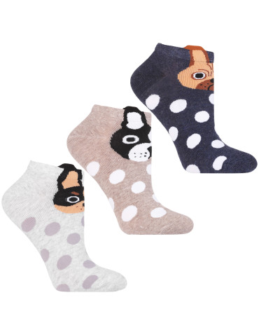 Damskie skarpetki stopki w pieski 3-pak