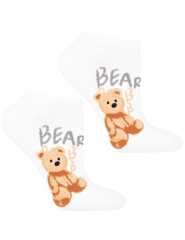 Stopki damskie - Damskie skarpetki stopki z misiem 3-pak WIELOKOLOROWY - produkt 3