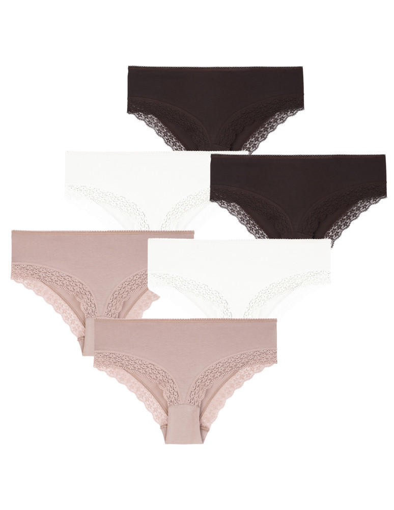 Majtki figi - Majtki damskie figi szorty z koronką 6-pak WIELOKOLOROWY - produkt moraj.pl 1