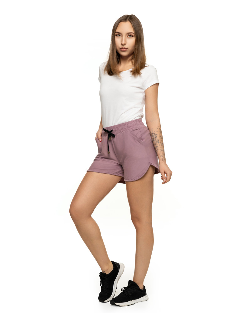 Szorty damskie letnie - Krótkie spodenki damskie szorty gładkie RÓŻOWY  - produkt moraj.pl 3