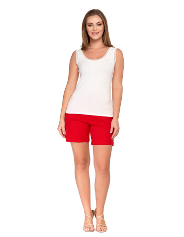 Koszulki i T-shirty - Top damski bez rękawów z koronkowym wykończeniem BIAŁY - produkt 6