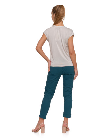 Legginsy damskie - Legginsy kolarki damskie z wysokim stanem i efektem push-up ZIELONY - produkt 4