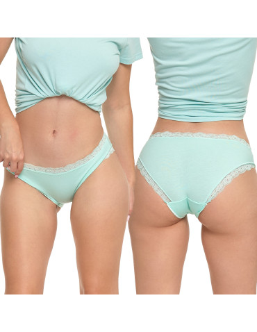 Majtki figi damskie koronkowe wykończenie bawełniane 3-pak  - produkt 2