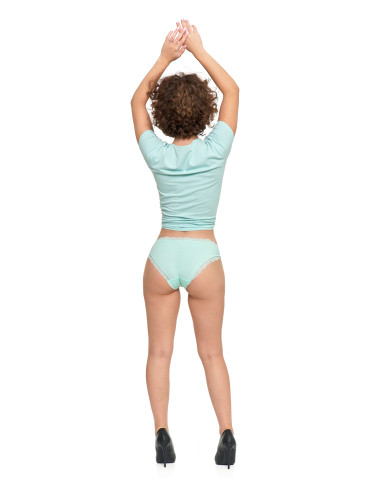 Majtki figi - Majtki figi damskie koronkowe wykończenie bawełniane 3-pak WIELOKOLOROWY - produkt 5