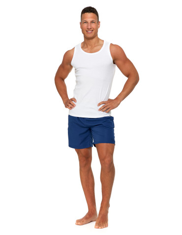 Podkoszulki - Podkoszulka męska bawełniana typu tank top na ramiączkach BIAŁY - produkt 4