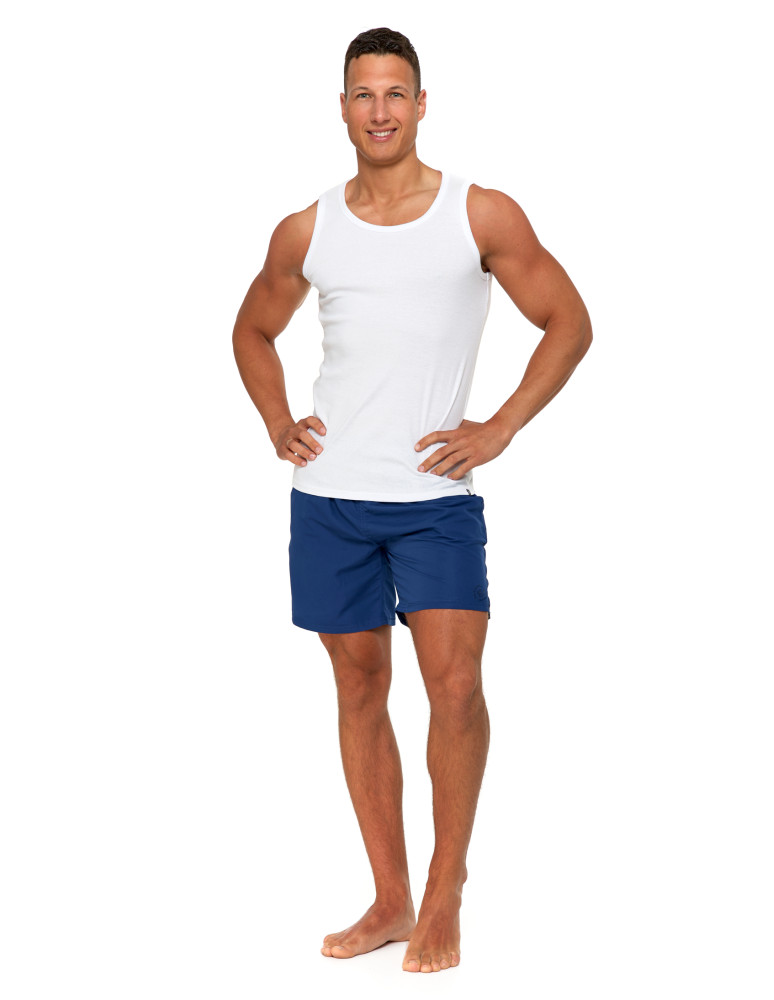 Podkoszulki - Podkoszulka męska bawełniana typu tank top na ramiączkach BIAŁY - produkt moraj.pl 4