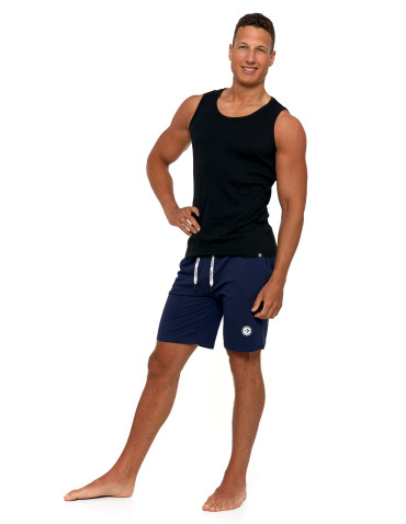 Podkoszulki - Podkoszulka męska bawełniana typu tank top na ramiączkach CZARNY - produkt 4