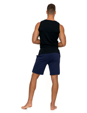 Podkoszulki - Podkoszulka męska bawełniana typu tank top na ramiączkach CZARNY - produkt 5