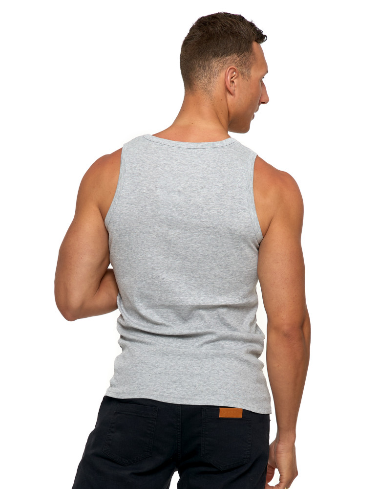 Podkoszulki - Podkoszulka męska bawełniana typu tank top na ramiączkach JASNY SZARY  - produkt moraj.pl 2