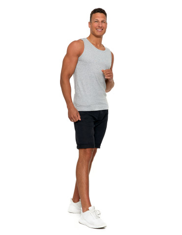 Podkoszulki - Podkoszulka męska bawełniana typu tank top na ramiączkach JASNY SZARY - produkt 3