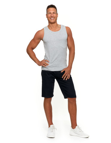 Podkoszulki - Podkoszulka męska bawełniana typu tank top na ramiączkach JASNY SZARY - produkt 4
