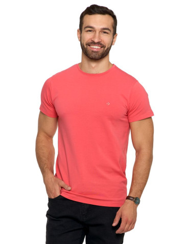 Koszulki i Tank Topy - Koszulka męska T-shirt bawełniana Premium okrągły dekolt KORALOWY - produkt 1