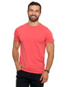 Koszulka męska T-shirt bawełniana Premium okrągły dekolt KORALOWY