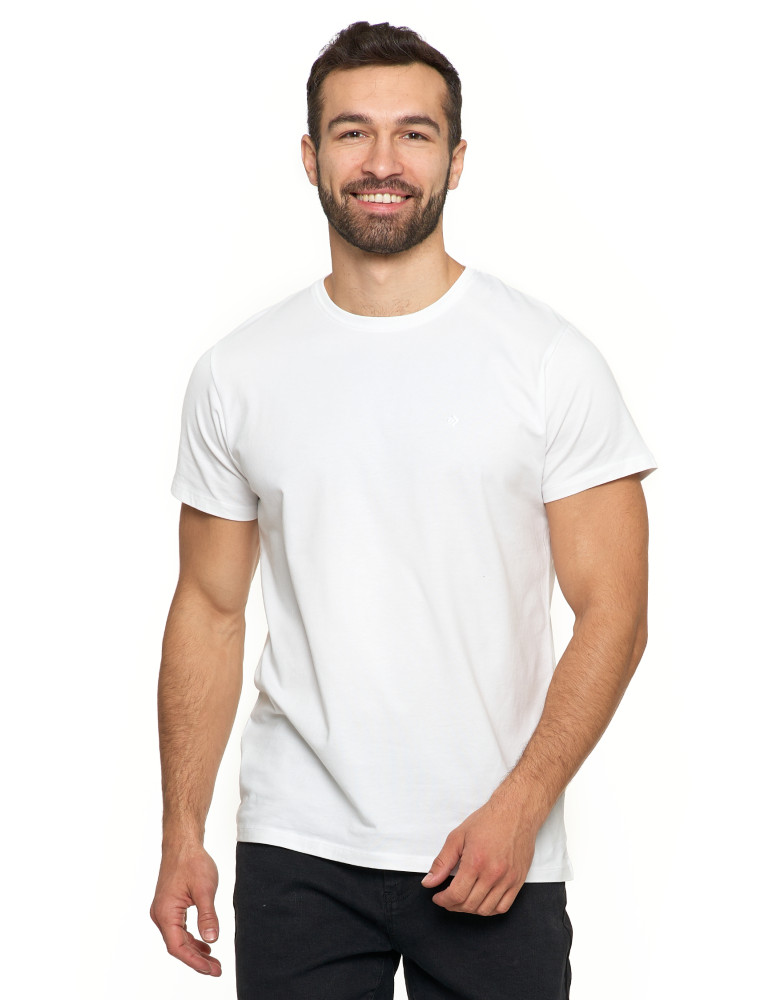 Koszulki i Tank Topy - Koszulka męska T-shirt bawełniana Premium okrągły dekolt BIAŁY  - produkt moraj.pl 3