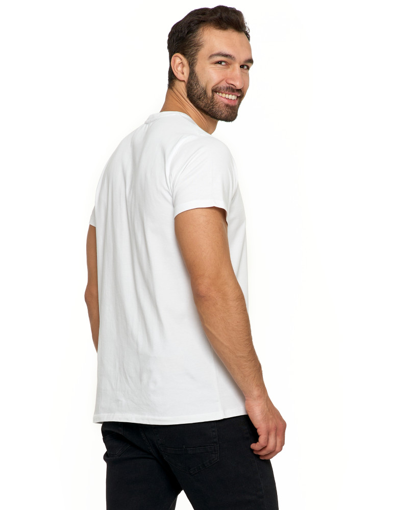 Koszulki i Tank Topy - Koszulka męska T-shirt bawełniana Premium okrągły dekolt BIAŁY  - produkt moraj.pl 2